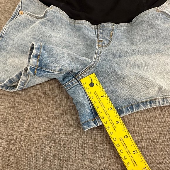 Isabel Maternity By Ingrid Midi Shorts Size 4‎ 99% Cotton 1% Spandex Pre-Owned - Picture 6 of 12